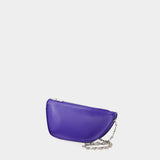 Wallet On Chain Micro Shield - Burberry - Cuir - Bleu