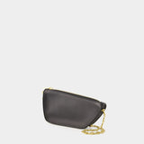 Wallet On Chain Micro Shield - Burberry - Cuir - Noir