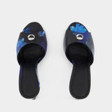 Mules Holographique Logo - Coperni - Cuir Vegan - Bleu/Noir