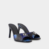 Mules Holographique Logo - Coperni - Cuir Vegan - Bleu/Noir