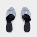 Mules Denim Logo - Coperni - Toile - Bleu