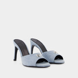 Mules Denim Logo - Coperni - Toile - Bleu