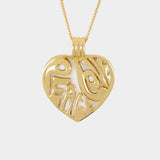 Collier Peace And Love Heart en Or Recyclé