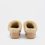 Sabots Jean Daisy en Cuir bordeaux