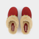 Sabots Jean Daisy en Cuir bordeaux