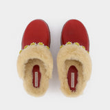 Sabots Jean Daisy en Cuir bordeaux