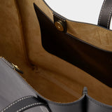 Sac Chain Strap Cabas Petit en Cuir Noir