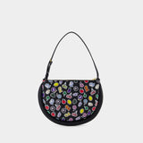 Sac Hobo Stickers Bumper-Moon - J.W. Anderson - Cuir - Noir