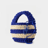 Sac À Main Popcorn Basket - J.W. Anderson - Coton - Bleu/Blanc