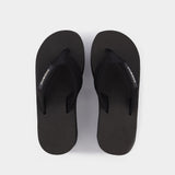 Sandales Branded Wedges en Toile Noire