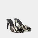 Mules Zebra Print Logo - Coperni - Cuir - Noir/Blanc