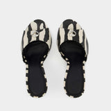 Mules Zebra Print Logo - Coperni - Cuir - Noir/Blanc