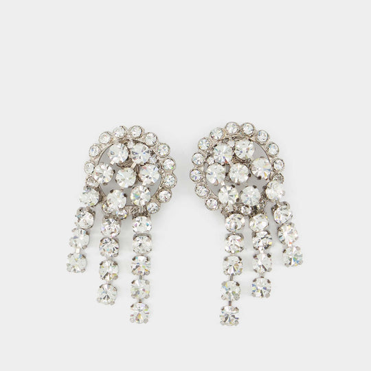 Boucles D'Oreille Cascade Cristal - Alessandra Rich - Laiton - Argenté