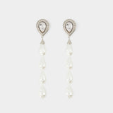 Boucles D'Oreille Pearl Cascade - Alessandra Rich - Laiton - Argenté