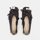 Ballerines Avec Double Noeud et Cloche - Simone Rocha - Coton - Noir