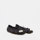 Ballerines Avec Double Noeud et Cloche - Simone Rocha - Coton - Noir