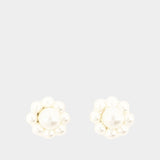 Boucles D'oreilles Mini Daisy - Simone Rocha - Polyester - Perle