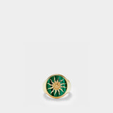 Chevalière Soleil en or 9 ct, malachite et citrines