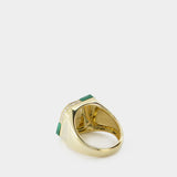 Bague Petit Damier Malachite - Yvonne Leon - 9K - Or