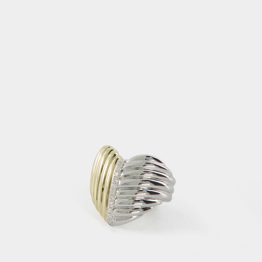 Bague Cœur Berlingot Vague - Yvonne Leon - 9K - Or/Or Blanc