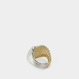 Bague Cœur Berlingot Vague - Yvonne Leon - 9K - Or/Or Blanc