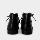 Chaussures Plates en Cuir Noir