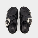 Sandales Aj1317 - Toga Pulla - Cuir - Noir