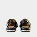Sandales Aj1312 - Toga Pulla - Cuir - Noir