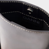 Sac à bandoulière Banner Small - Ganni - Cuir - Noir