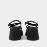 Sandales Cleated en Cuir Noir