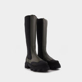 Bottes en Cuir Khaki