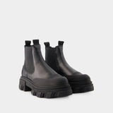 Bottines Low Chelsea - Ganni - Cuir - Noir