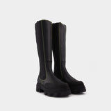 Bottes en Cuir Noir