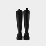Bottes en Cuir Noir