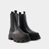 Bottines Mid Chelsea - Ganni - Cuir - Noir
