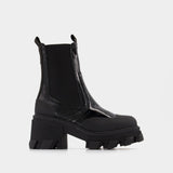 Bottines Cleated Mid Chelsea - Ganni - Cuir - Noir