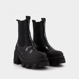 Bottines Cleated Mid Chelsea - Ganni - Cuir - Noir