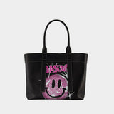 Tote Bag Canvas Medium - Ganni - Cuir - Phantom
