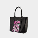 Tote Bag Canvas Medium - Ganni - Cuir - Phantom