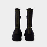Bottines Rétro Flatform - Ganni - Synthétique - Noir