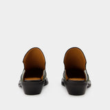 Mules Western - Ganni - Cuir - Noir/Jaune