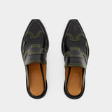 Mules Western - Ganni - Cuir - Noir/Jaune