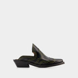 Mules Western - Ganni - Cuir - Noir/Jaune