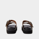 Sandales Wide Welt Chunky - Ganni - Cuir - Noir
