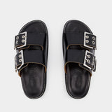 Sandales Wide Welt Chunky - Ganni - Cuir - Noir