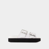 Sandales Wide Welt Chunky - Ganni - Cuir - Egret