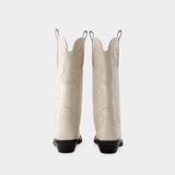Bottes Mid Shaft - Ganni - Cuir - Beige