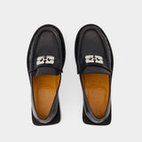 Mocassins Rhinestone - Ganni - Cuir - Noir