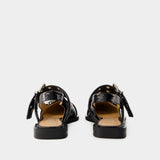 Ballerines Chunky Buckle Naplack - Ganni - Synthétique - Noir