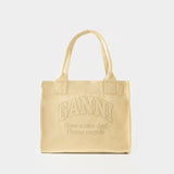 Tote Bag Easy Large - Ganni - Coton - Beige